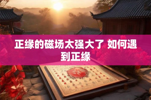 正缘的磁场太强大了 如何遇到正缘