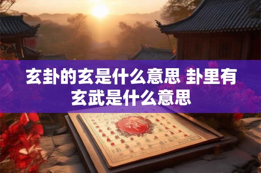 玄卦的玄是什么意思 卦里有玄武是什么意思