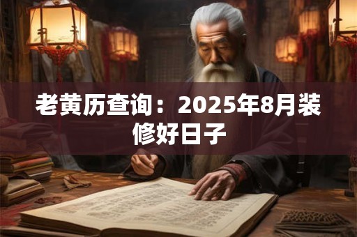 老黄历查询：2025年8月装修好日子