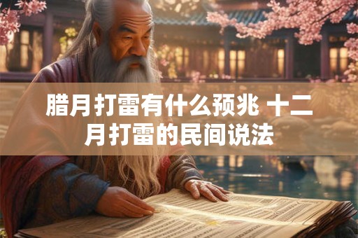 腊月打雷有什么预兆 十二月打雷的民间说法