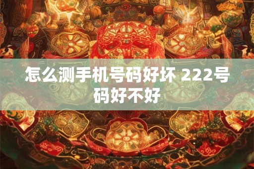 怎么测手机号码好坏 222号码好不好