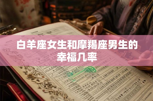 白羊座女生和摩羯座男生的幸福几率