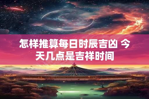 怎样推算每日时辰吉凶 今天几点是吉祥时间