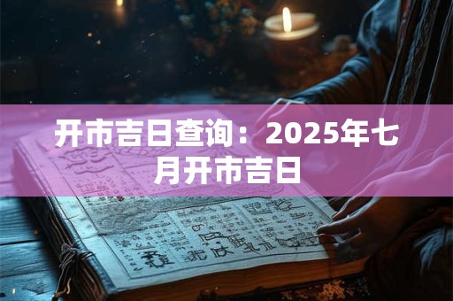 开市吉日查询：2025年七月开市吉日