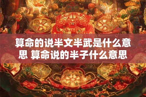 算命的说半文半武是什么意思 算命说的半子什么意思