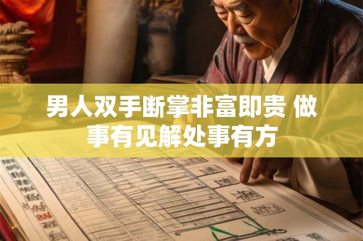 男人双手断掌非富即贵 做事有见解处事有方