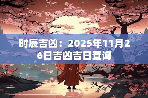 时辰吉凶：2025年11月26日吉凶吉日查询