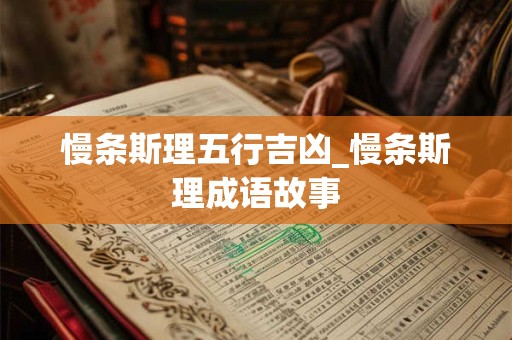 慢条斯理五行吉凶_慢条斯理成语故事