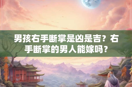男孩右手断掌是凶是吉？右手断掌的男人能嫁吗？