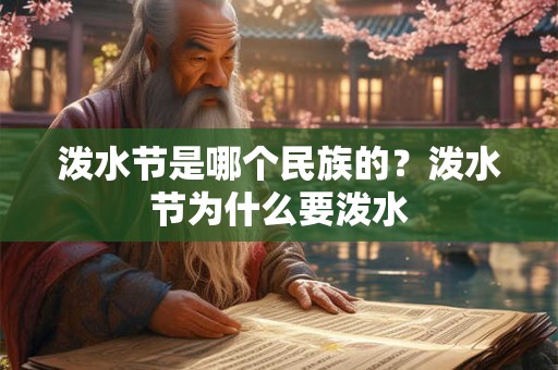泼水节是哪个民族的？泼水节为什么要泼水