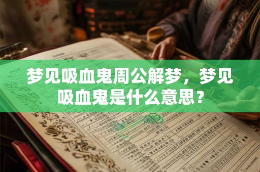 梦见吸血鬼周公解梦，梦见吸血鬼是什么意思？