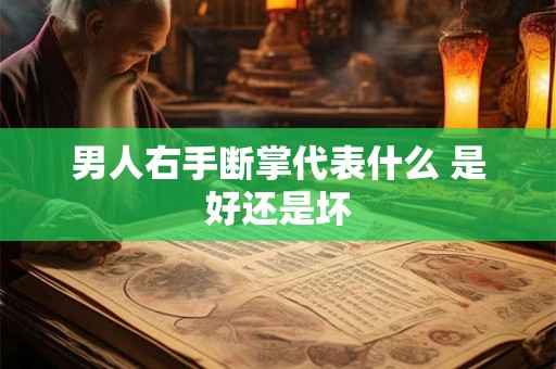 男人右手断掌代表什么 是好还是坏