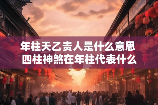 年柱天乙贵人是什么意思 四柱神煞在年柱代表什么