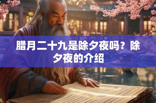 腊月二十九是除夕夜吗？除夕夜的介绍