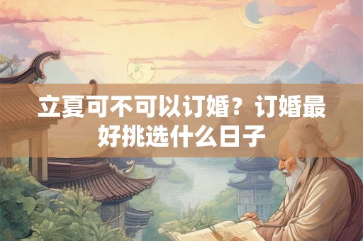 立夏可不可以订婚？订婚最好挑选什么日子