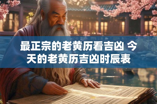 详细阅读:最正宗的老黄历看吉凶 今天的老黄历吉凶时辰表 最正宗的老黄历看吉凶 今天的老黄历吉凶时辰表