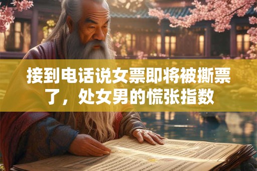 接到电话说女票即将被撕票了，处女男的慌张指数