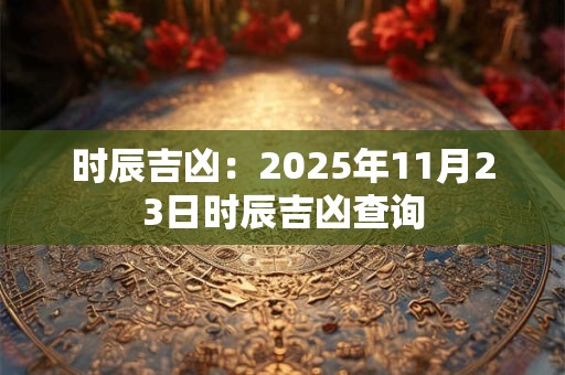时辰吉凶：2025年11月23日时辰吉凶查询