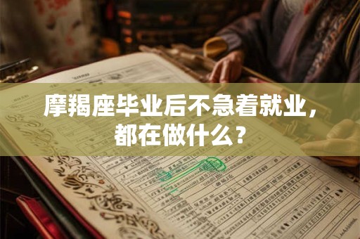 摩羯座毕业后不急着就业，都在做什么？