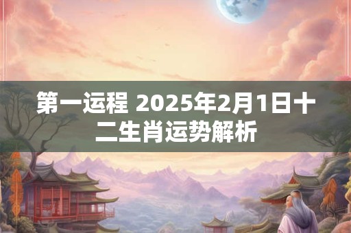 详细阅读:第一运程 2025年2月1日十二生肖运势解析 第一运程 2025年2月1日十二生肖运势解析