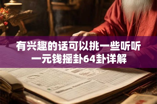 有兴趣的话可以挑一些听听一元钱摇卦64卦详解