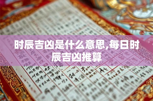 时辰吉凶是什么意思,每日时辰吉凶推算