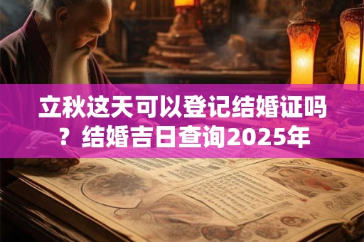 立秋这天可以登记结婚证吗？结婚吉日查询2025年