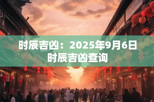 时辰吉凶：2025年9月6日时辰吉凶查询