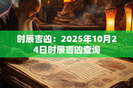 时辰吉凶：2025年10月24日时辰吉凶查询