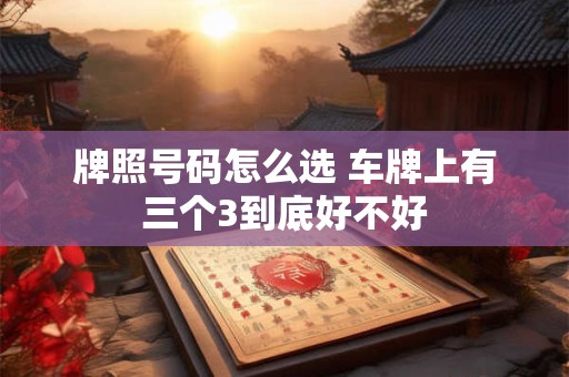 牌照号码怎么选 车牌上有三个3到底好不好