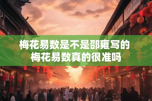 梅花易数是不是邵雍写的 梅花易数真的很准吗