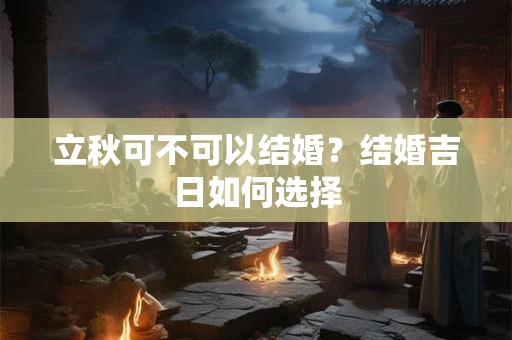立秋可不可以结婚？结婚吉日如何选择