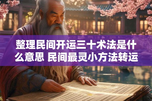 整理民间开运三十术法是什么意思 民间最灵小方法转运30法