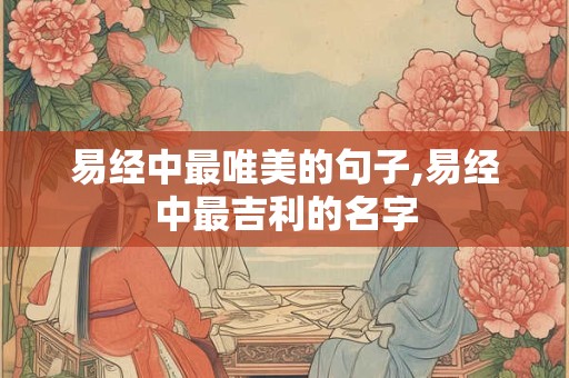 易经中最唯美的句子,易经中最吉利的名字