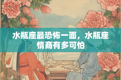 水瓶座最恐怖一面，水瓶座情商有多可怕