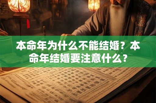 详细阅读:本命年为什么不能结婚?本命年结婚要注意什么? 本命年为什么不能结婚?本命年结婚要注意什么?