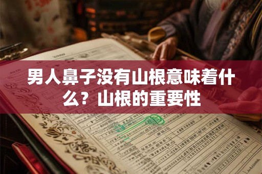 男人鼻子没有山根意味着什么？山根的重要性