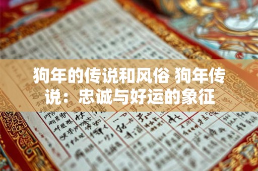 狗年的传说和风俗 狗年传说：忠诚与好运的象征
