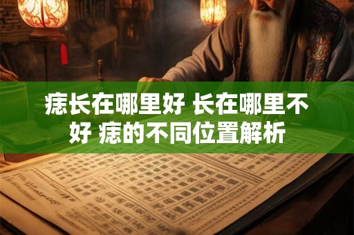痣长在哪里好 长在哪里不好 痣的不同位置解析