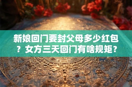 新娘回门要封父母多少红包？女方三天回门有啥规矩？