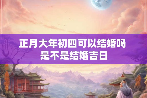 正月大年初四可以结婚吗 是不是结婚吉日