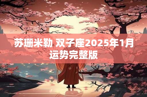 苏珊米勒 双子座2025年1月运势完整版
