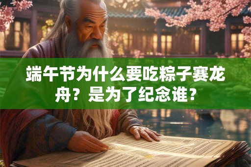 端午节为什么要吃粽子赛龙舟？是为了纪念谁？