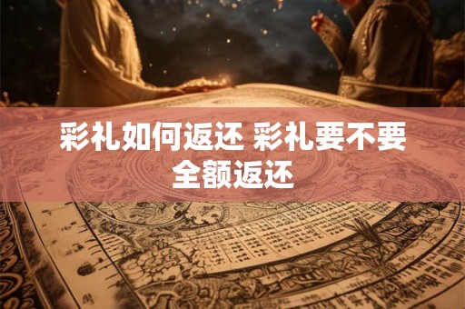 彩礼如何返还 彩礼要不要全额返还