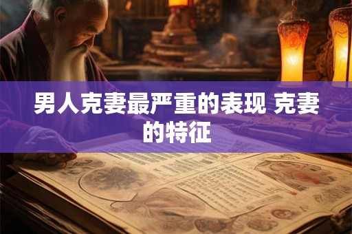 男人克妻最严重的表现 克妻的特征