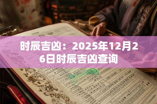 时辰吉凶：2025年12月26日时辰吉凶查询