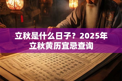 立秋是什么日子？2025年立秋黄历宜忌查询