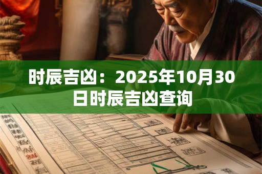 时辰吉凶：2025年10月30日时辰吉凶查询