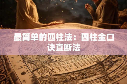 最简单的四柱法：四柱金口诀直断法