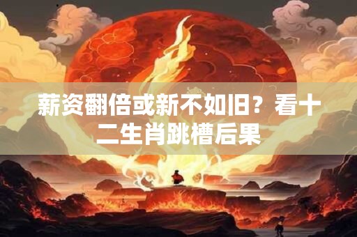 薪资翻倍或新不如旧？看十二生肖跳槽后果
